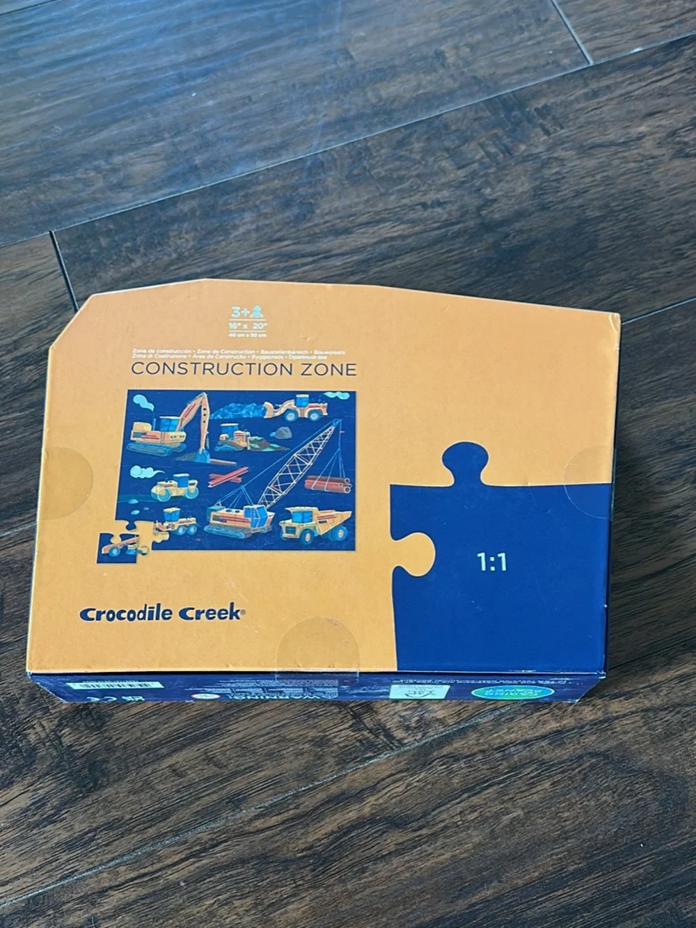 Crocodile Creek Construction Zone Floor Puzzle - Yellow Dump Truck